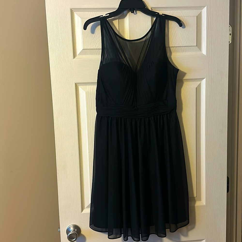 Black Mesh-overlay Cocktail Dress
